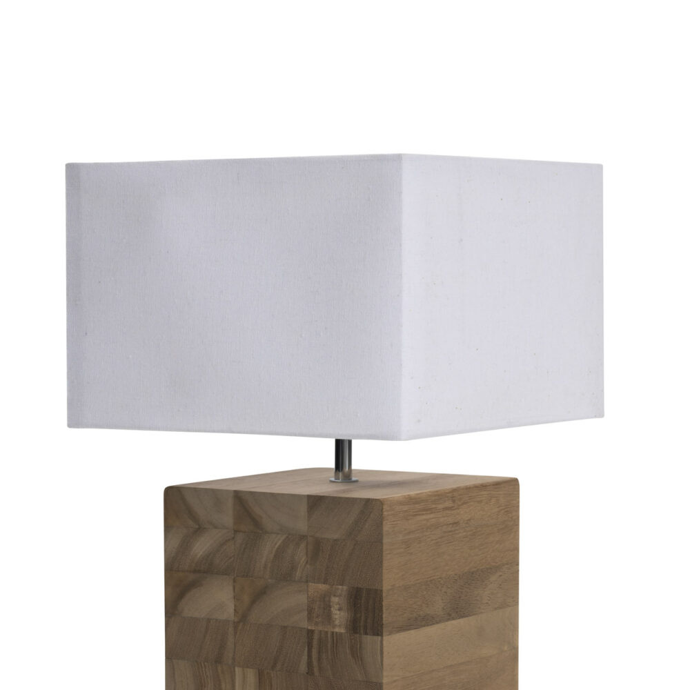 27-18 square white shade on block lamp base