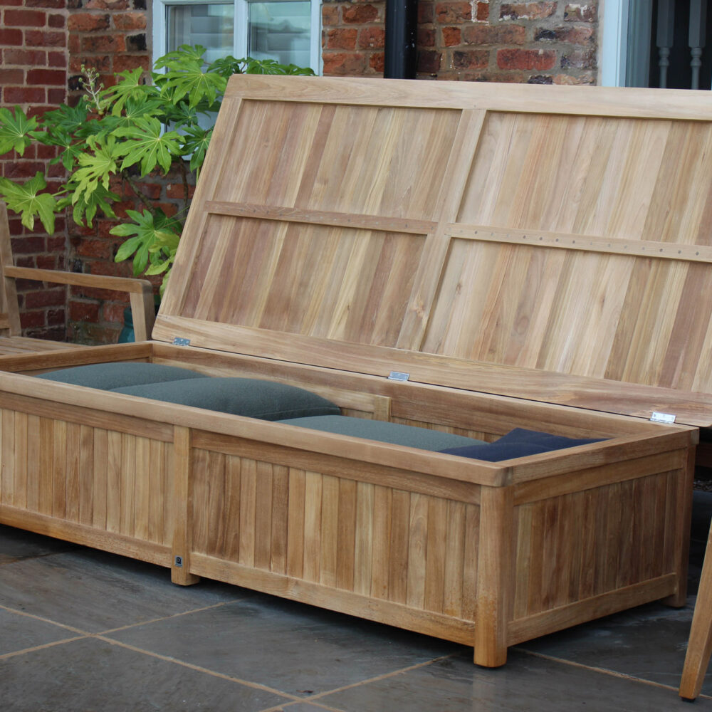 carmel outdoor storage chest / coffee table - teak