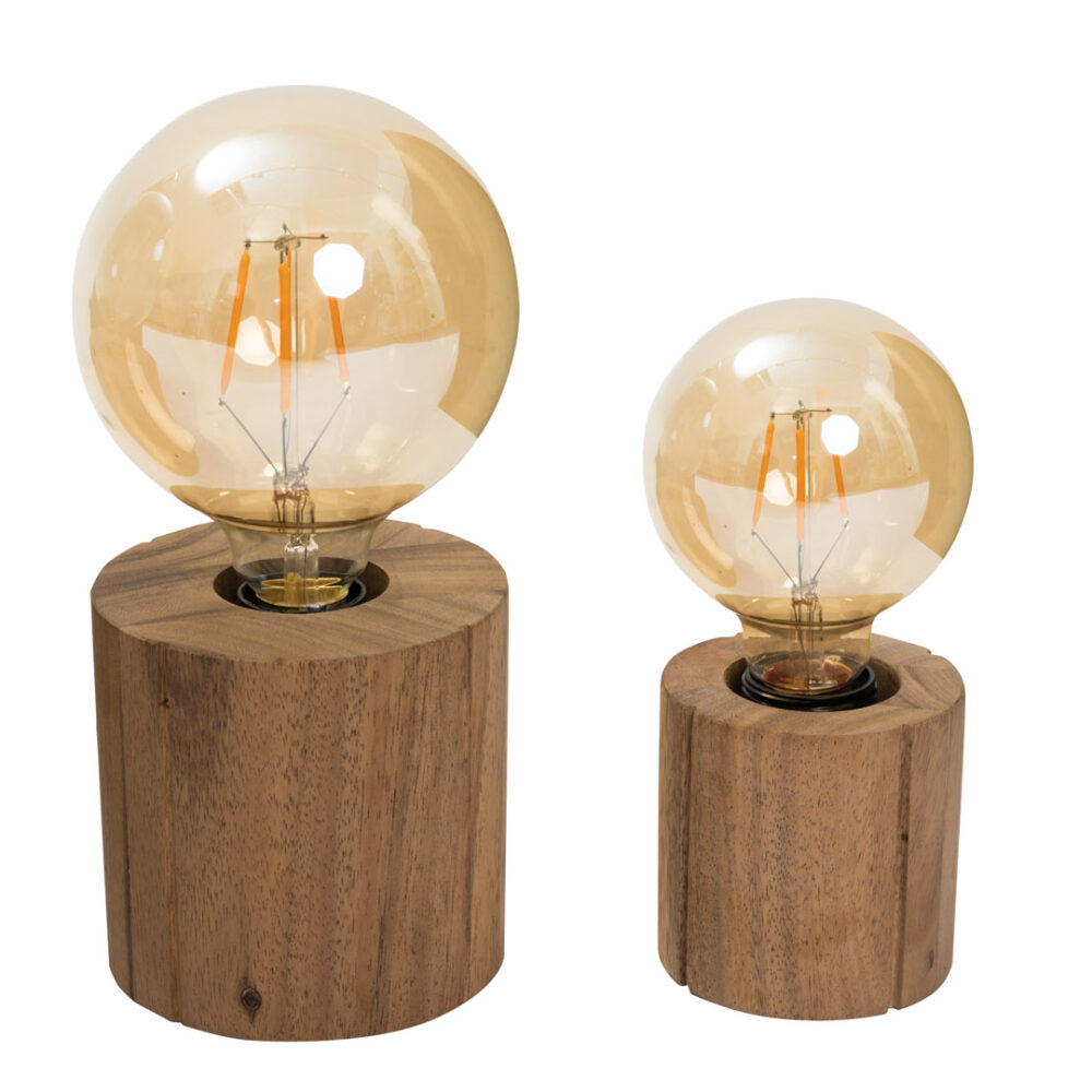 Groove lamp bases - Wooden bulb holder style table lamps