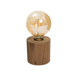 Groove table lamp - 12cm. Wooden bulb-holder style lamp