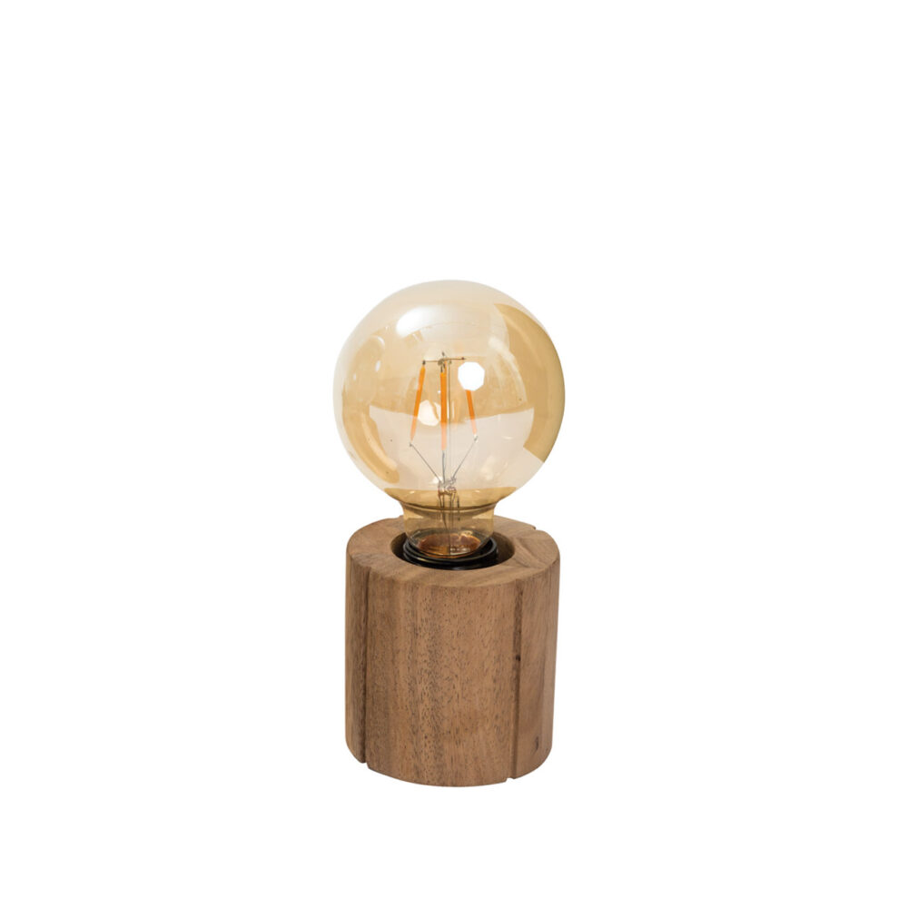 Groove table lamp - 9cm. Wooden bulb-holder style lamp