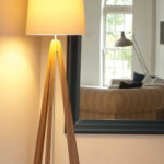 50 60 large conical lamp shade - natural on tri floor lamp