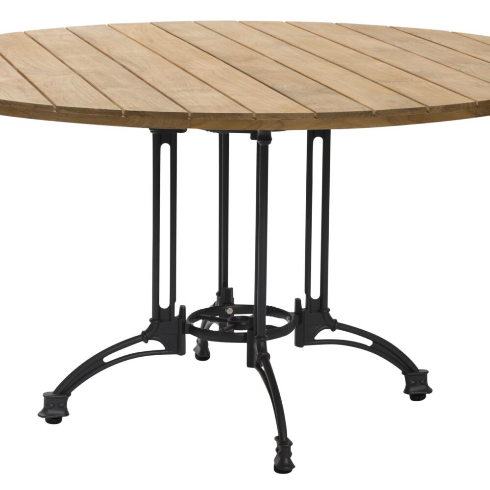 antibes 130 teak top, pigalle large table base - anthracite