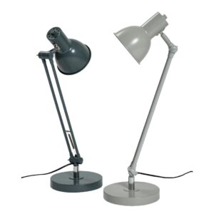 bruges table lamps - fully adjustable table and desk lamps - dark grey and putty