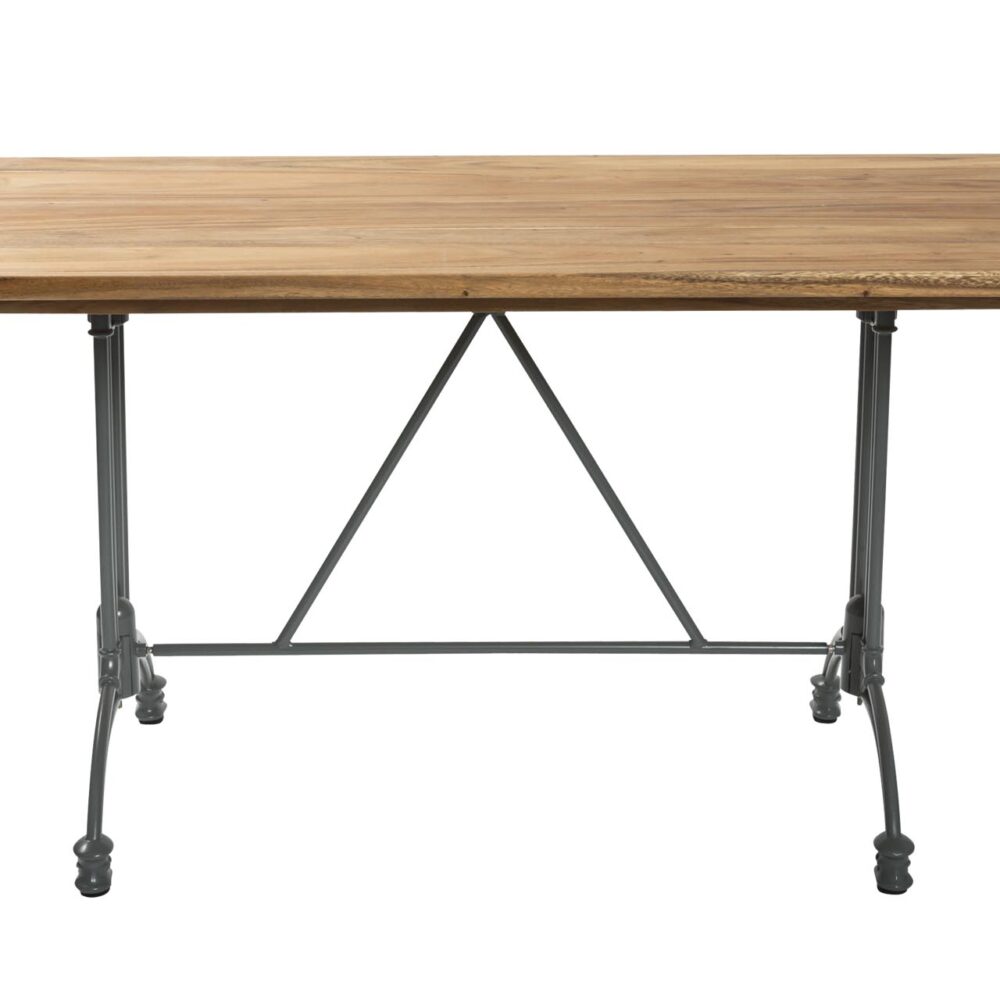 canteen 140cm rectangular wooden top on a pigalle rectangular base - anthracite