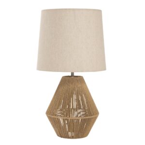 giza woven table lamp base - with conical shade