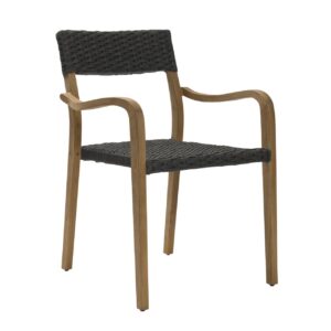 Gustav - outdoor dining armchair - rope / teak