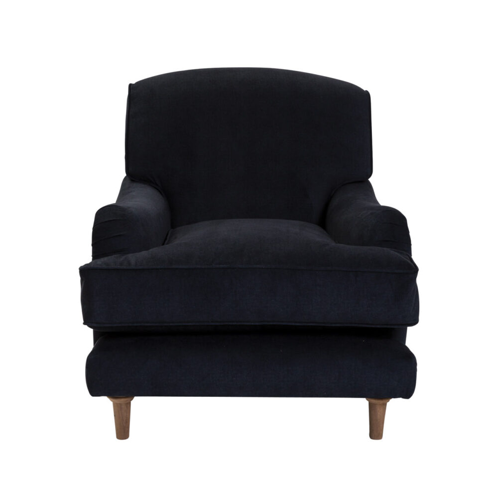 Lewes upholstered armchair - classic contemporary - dark grey