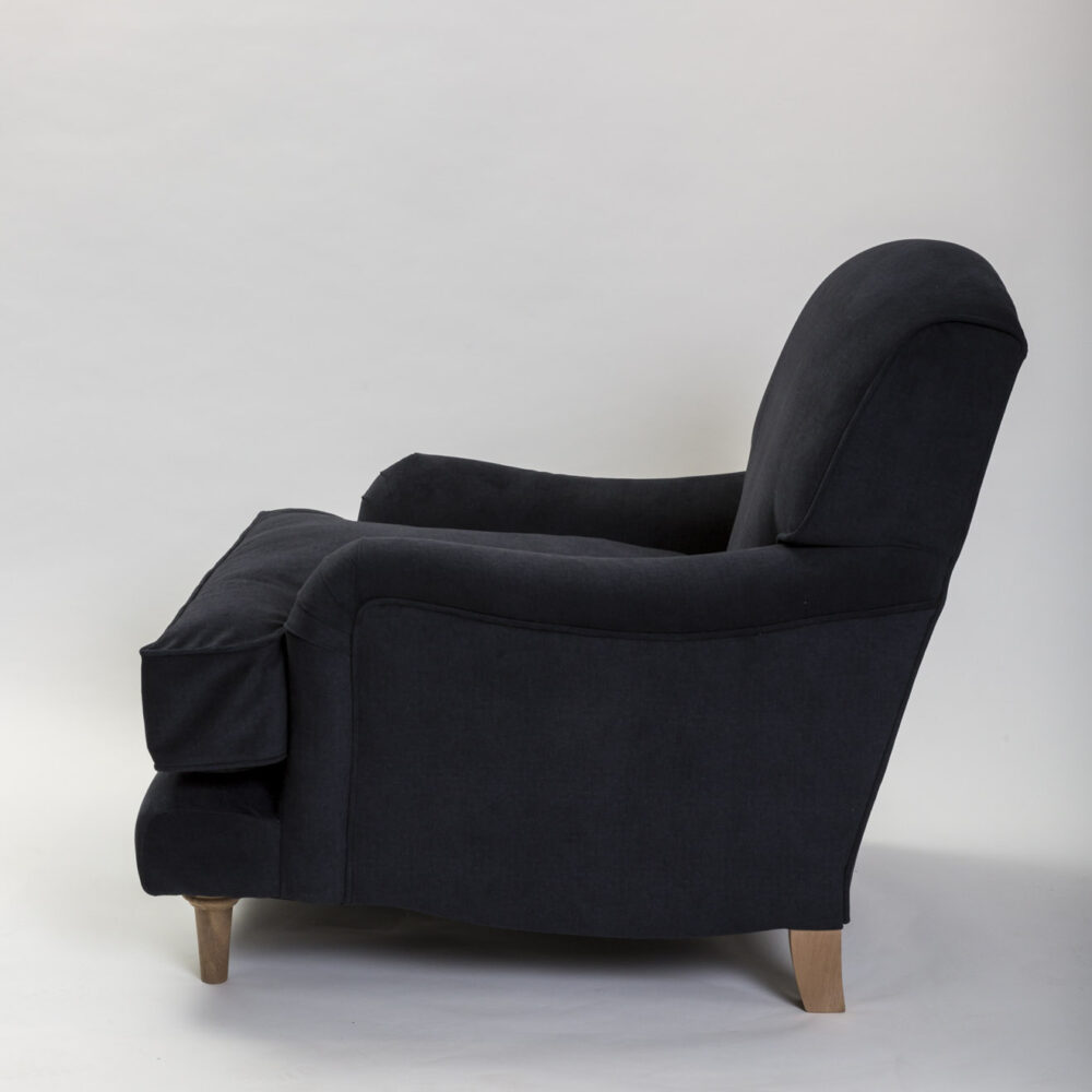 Lewes upholstered armchair - classic contemporary - dark grey