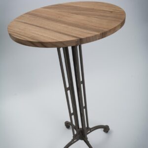 pigalle bar height table base - kubu with canteen round wooden top