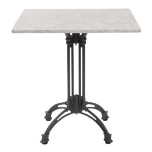 pigalle table base - anthracite & carrara 70cm sq top