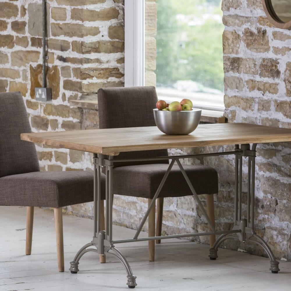 pigalle rectangular table base - kubu with canteen rectangular wooden top