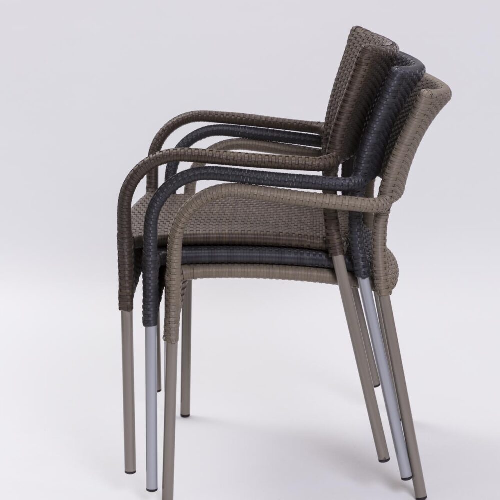 Rollo outdoor dining armchairs - stacking chair