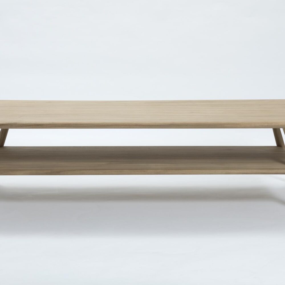 shoreditch 160cm large wooden coffee table - scandi modern style
