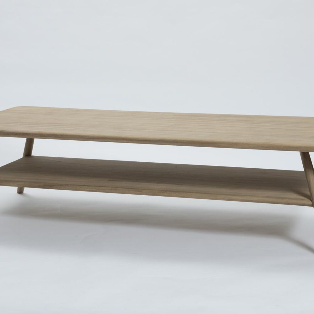 shoreditch 160cm large wooden coffee table - scandi modern style
