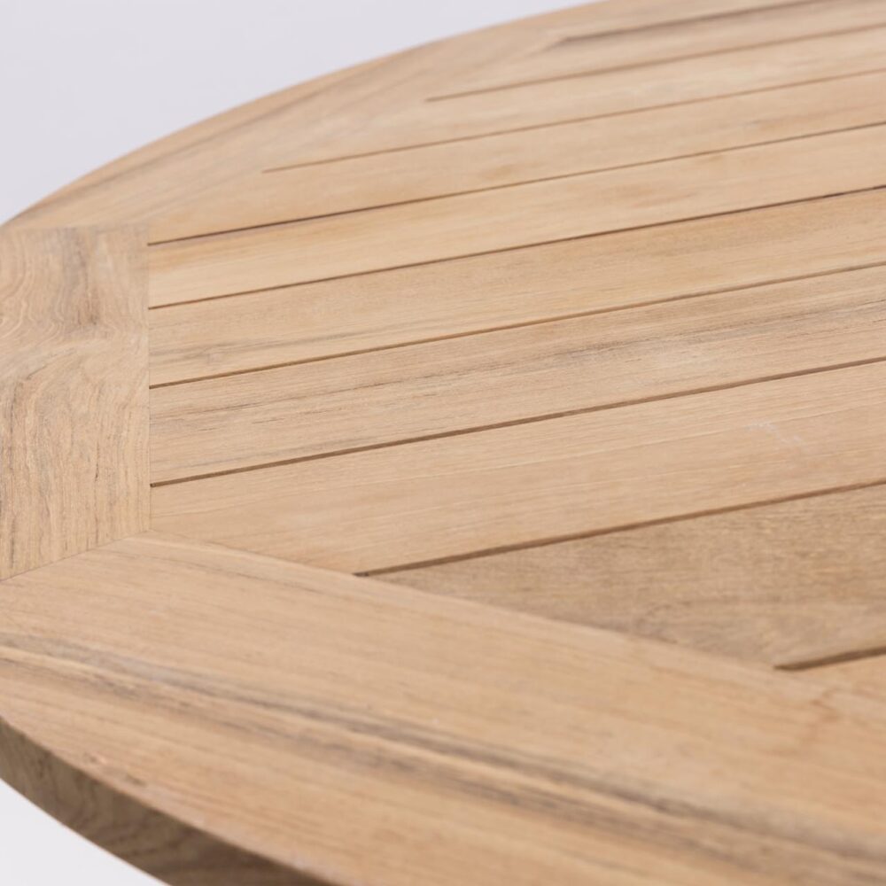 atlantic 120 outdoor dining table - teak top detail