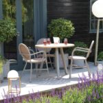 atlantic 90 outdoor dining table - kubu / teak - rivoli outdoor dining chairs clay