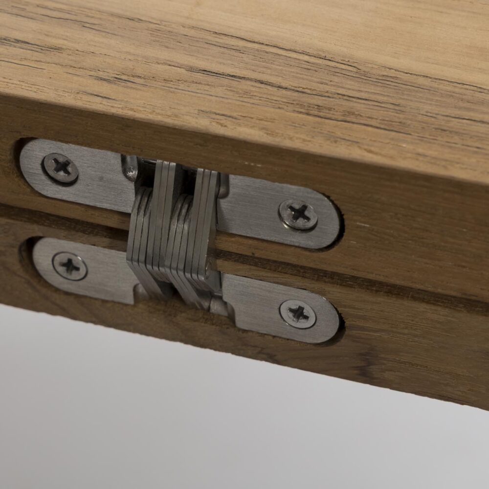 atlantic extending table - extension leaf detail - hinges on butterfly extension leaf