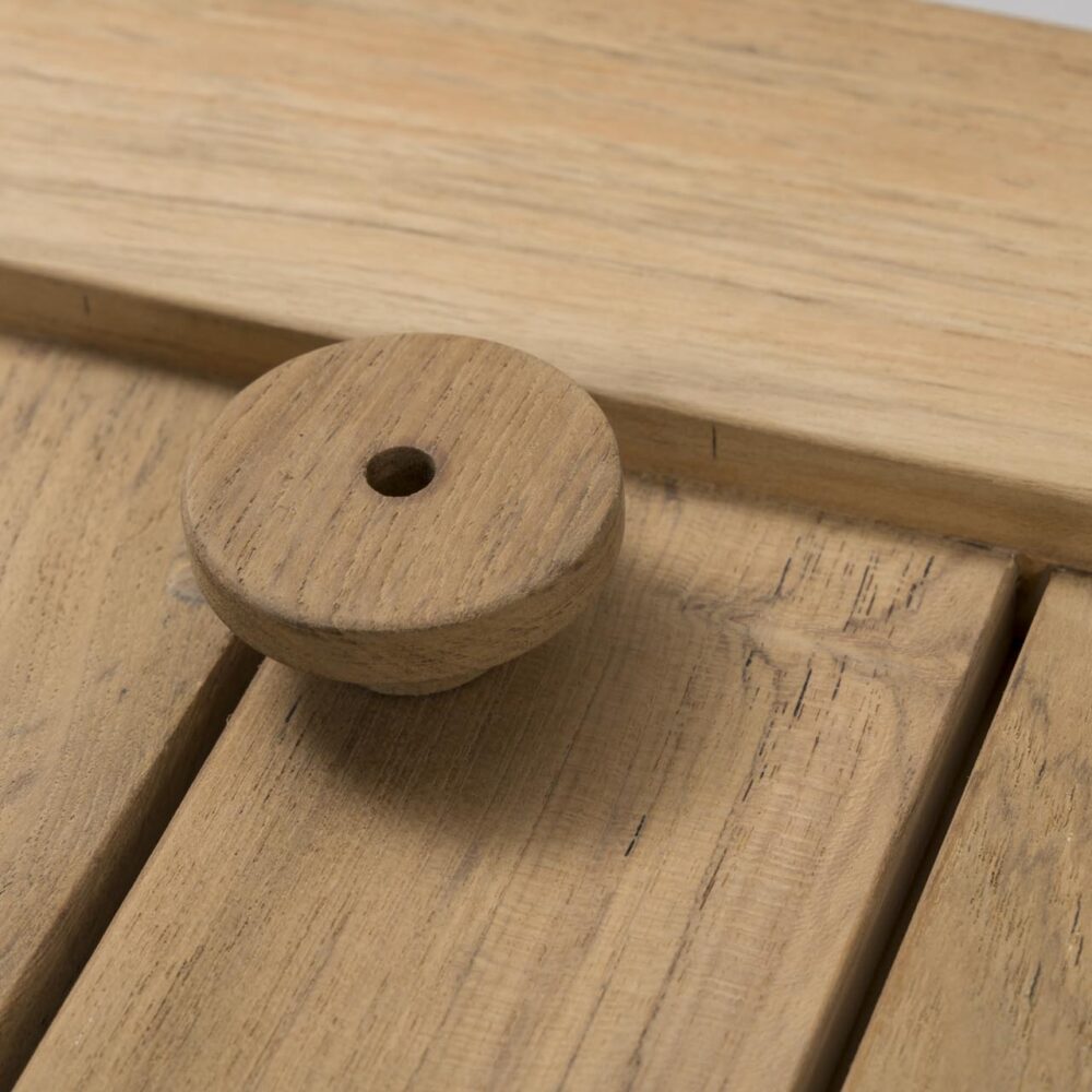 atlantic extending table - extension leaf detail - handle on extension leaf