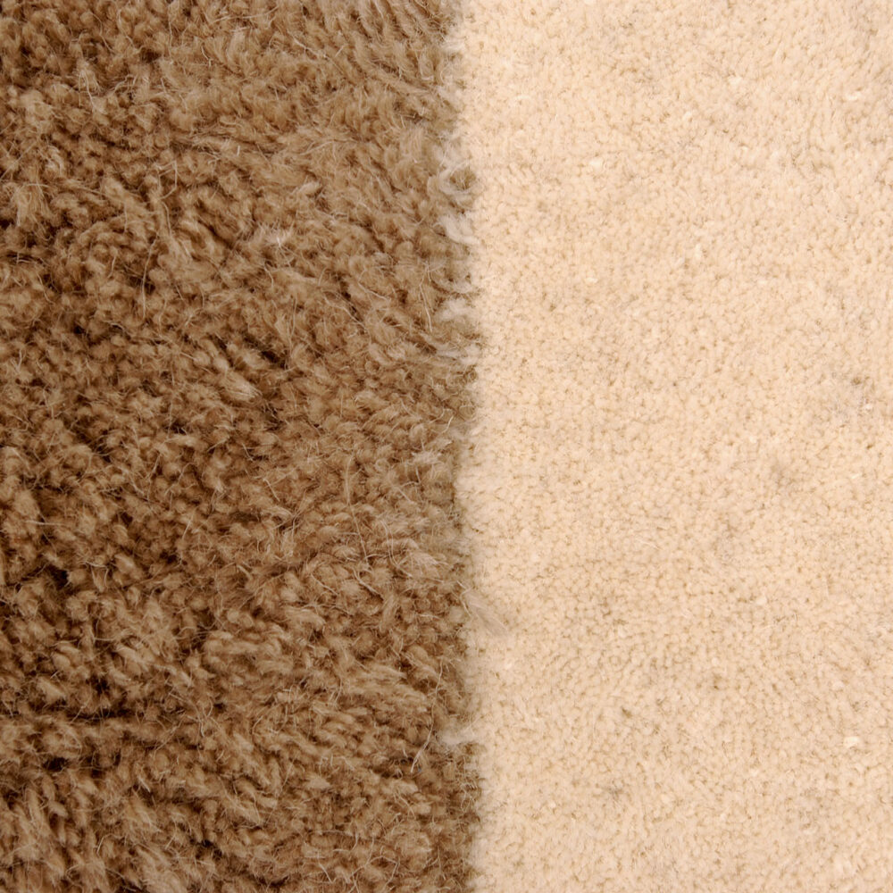 Border wool rug - 170 x 240cm - natural - shag pile with tufted pile border - pile detail