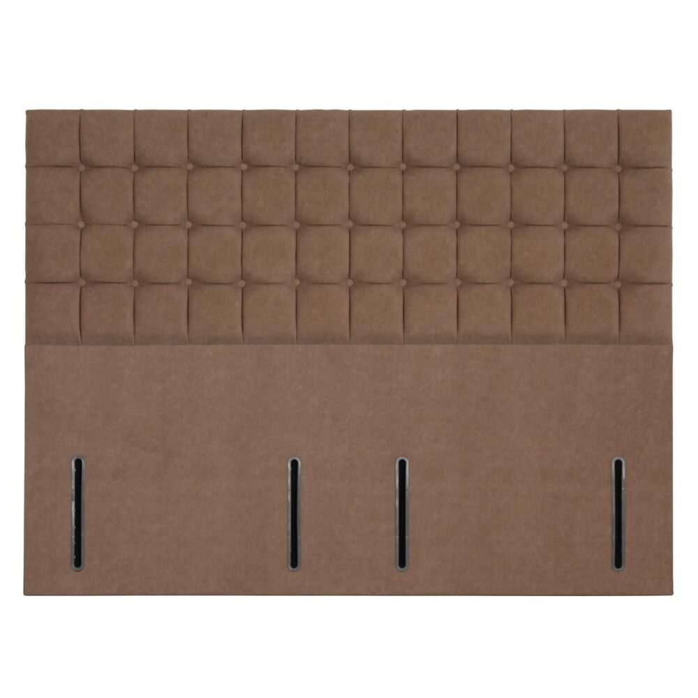 brooklyn 6ft headboard - felt camel - full height headboard with deep buttoned detail