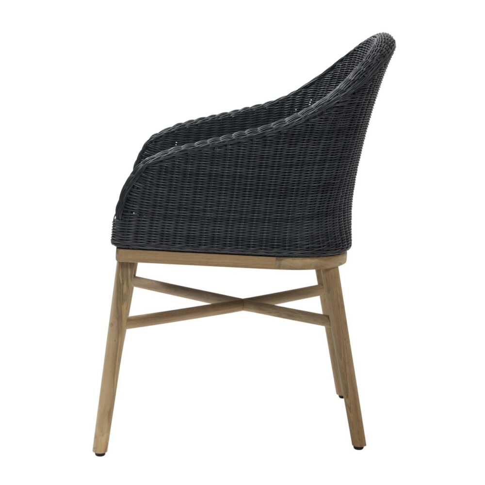harris outdoor dining chair - slate / teak