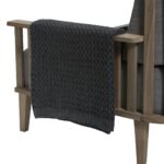 islay throw - charcoal - knitted cotton throw in basket weave