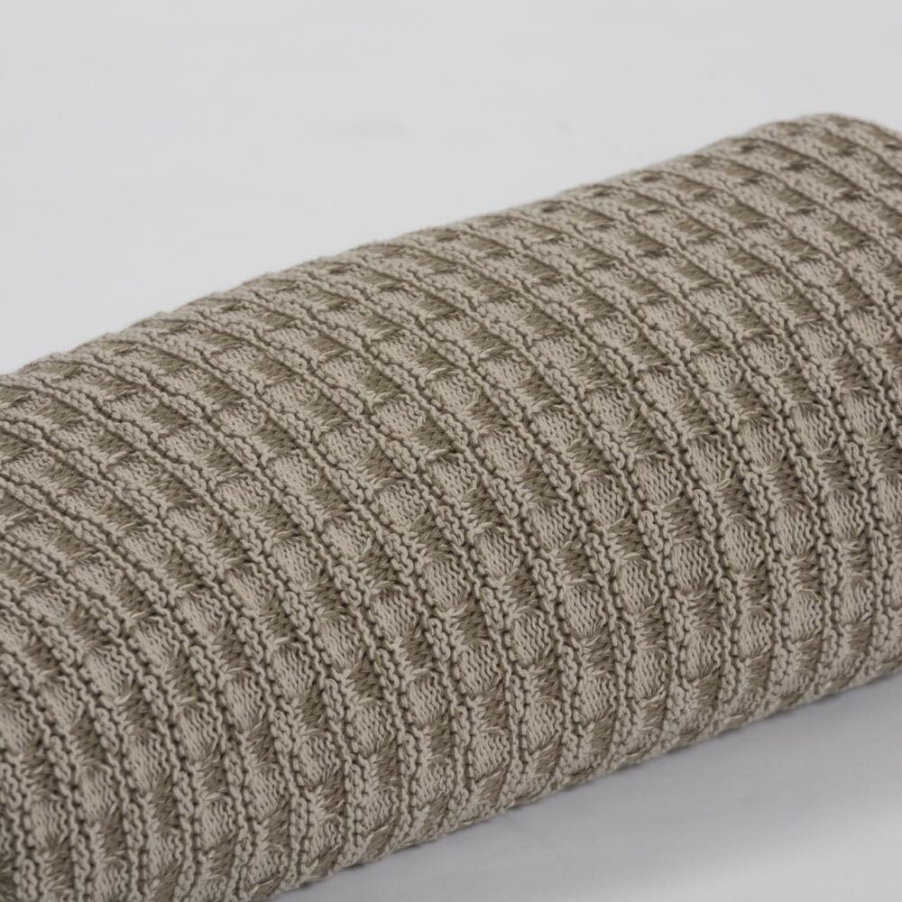 islay throw - peatland - knitted cotton throw in basket weave
