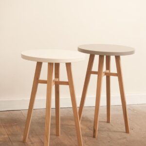 kinsale 40cm tables - chalk & shale - occasional table with painted tops and wooden base