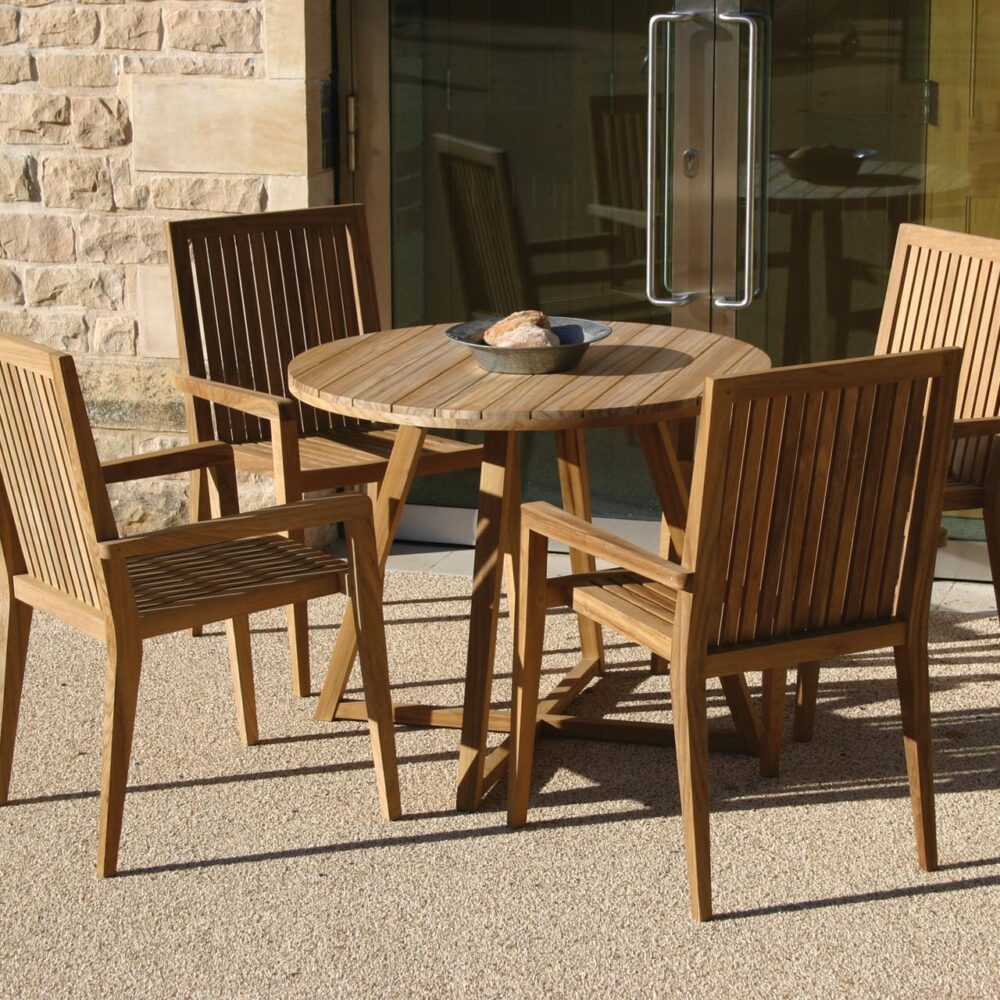 kinsale 90 dining table with menton dining armchair - mood