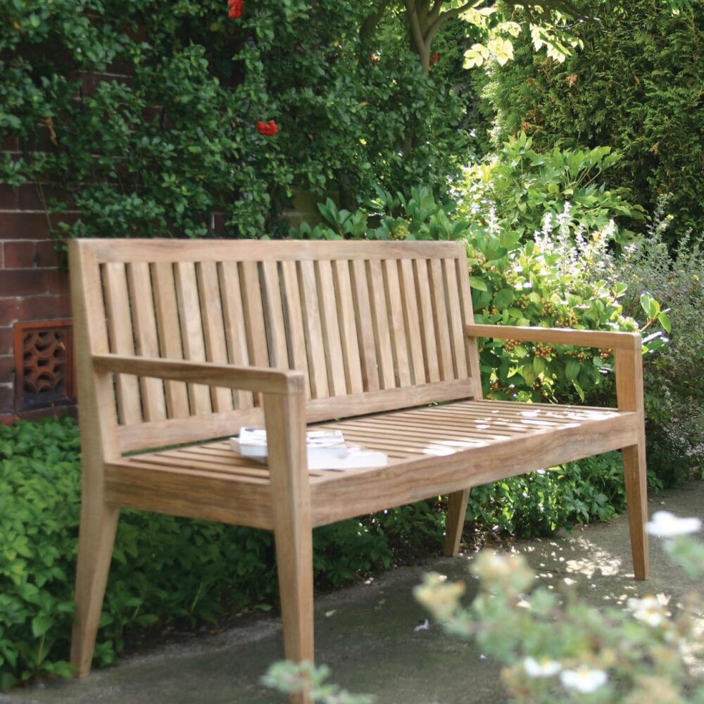 menton outdoor bench - teak - mood