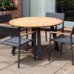 modena outdoor dining armchairs, atlantic 120cm dining table.