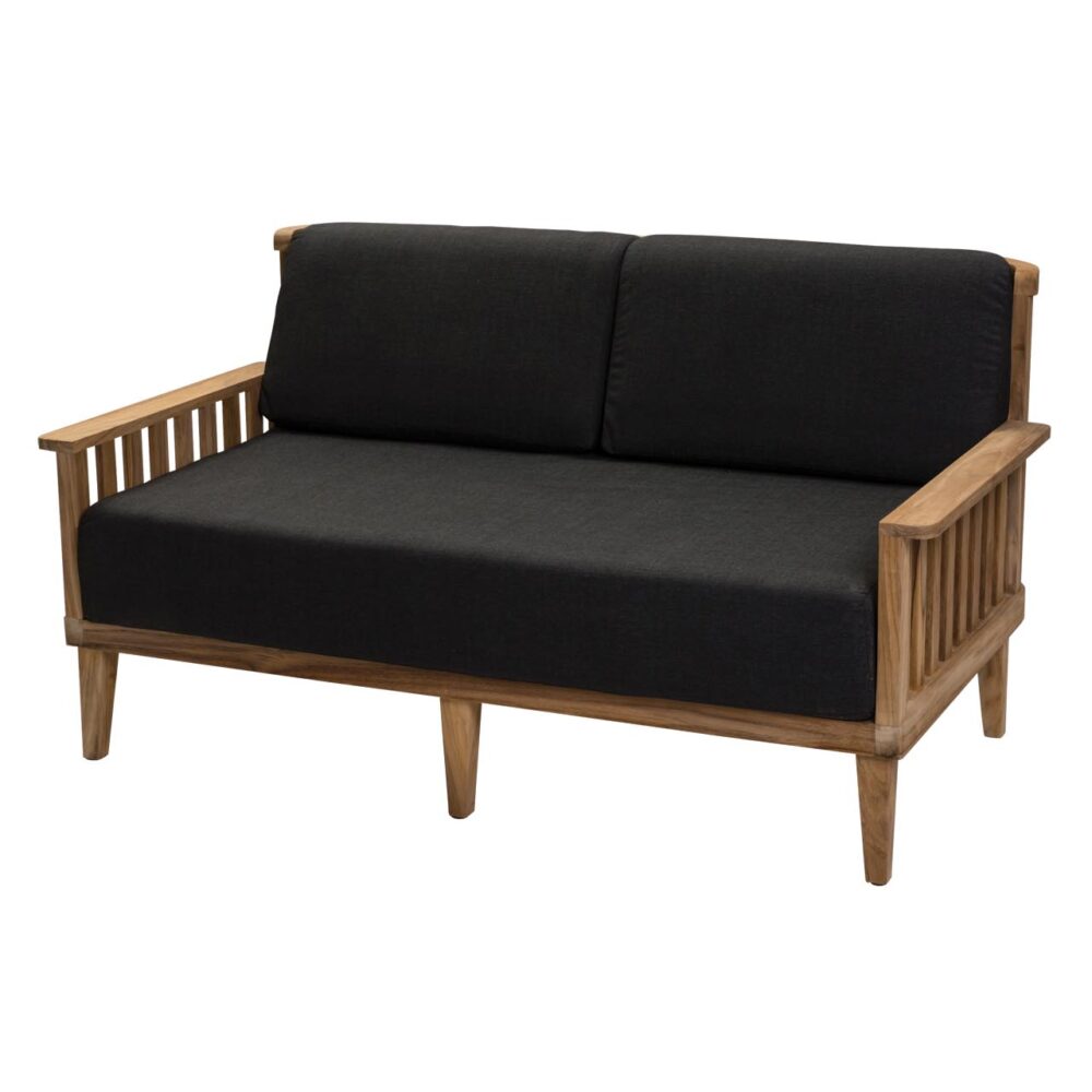 paling outdoor sofa - teak with upholstered pads.