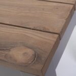 reclaim outdoor dining bench - kubu / teak - detail