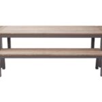 Reclaim outdoor dining table with extension leaves & bench - kubu / teak