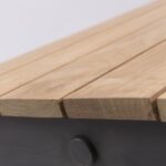 reclaim outdoor dining table - anthracite / teak - detail