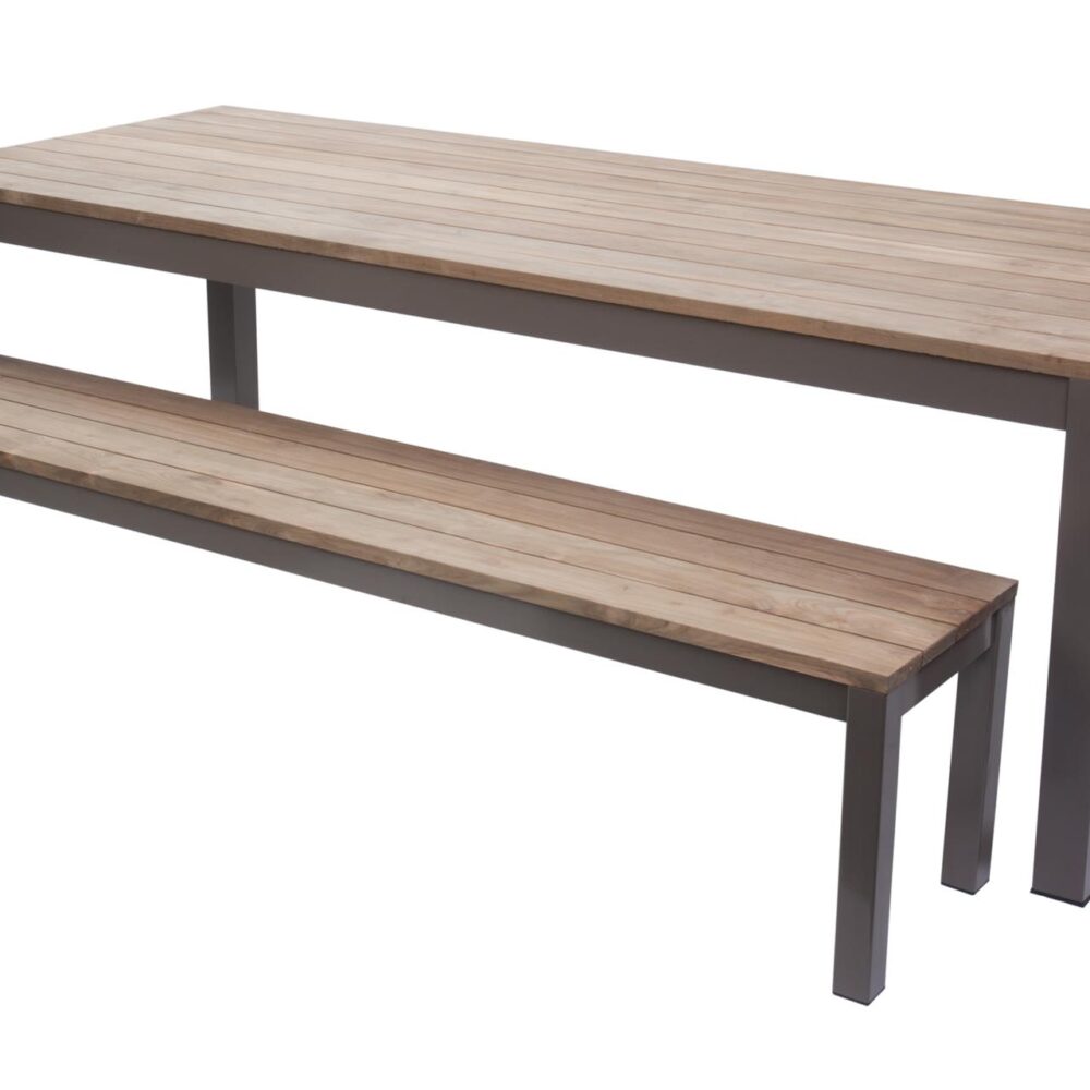 Reclaim outdoor dining table & bench - kubu / teak