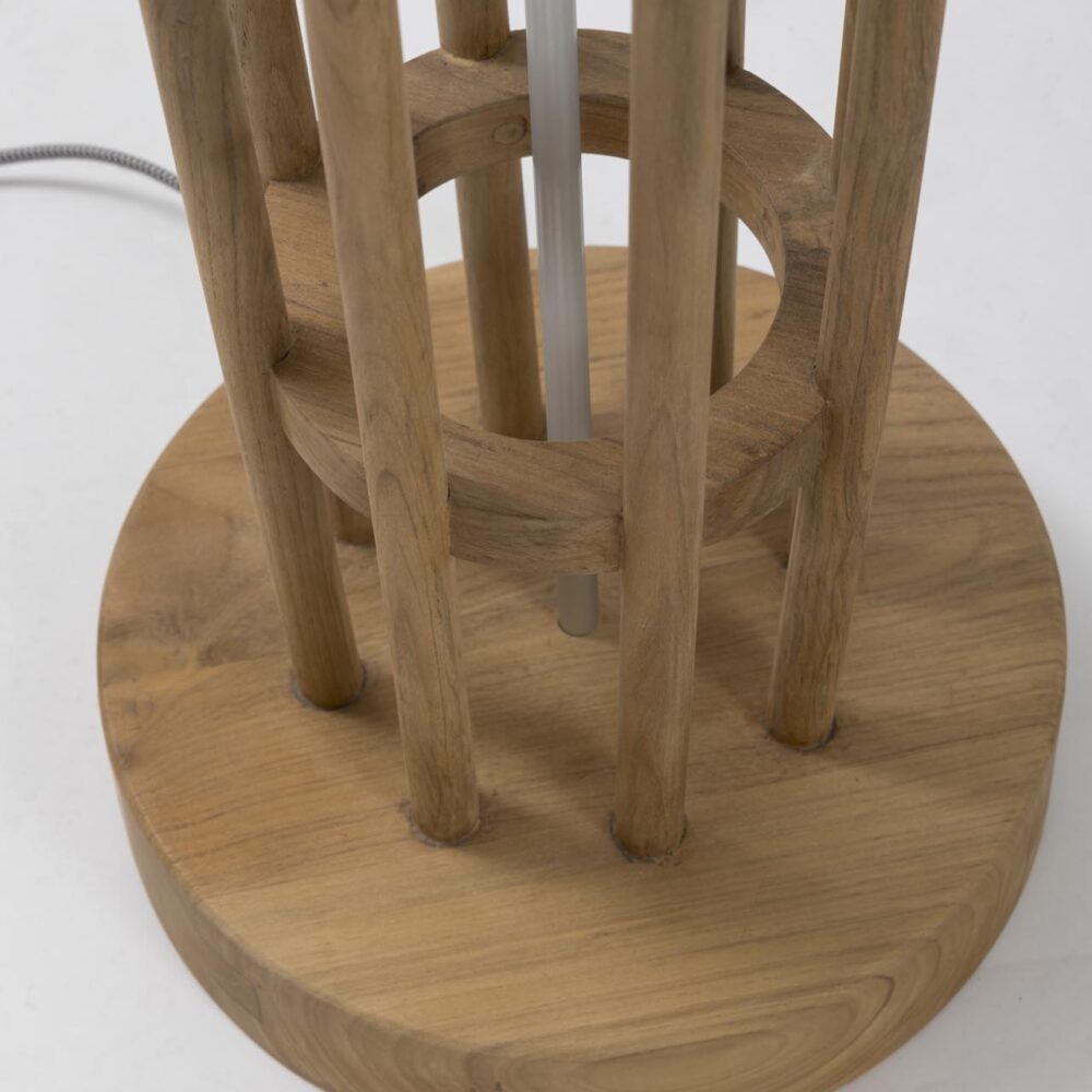 spindle wooden floor lamp - detail