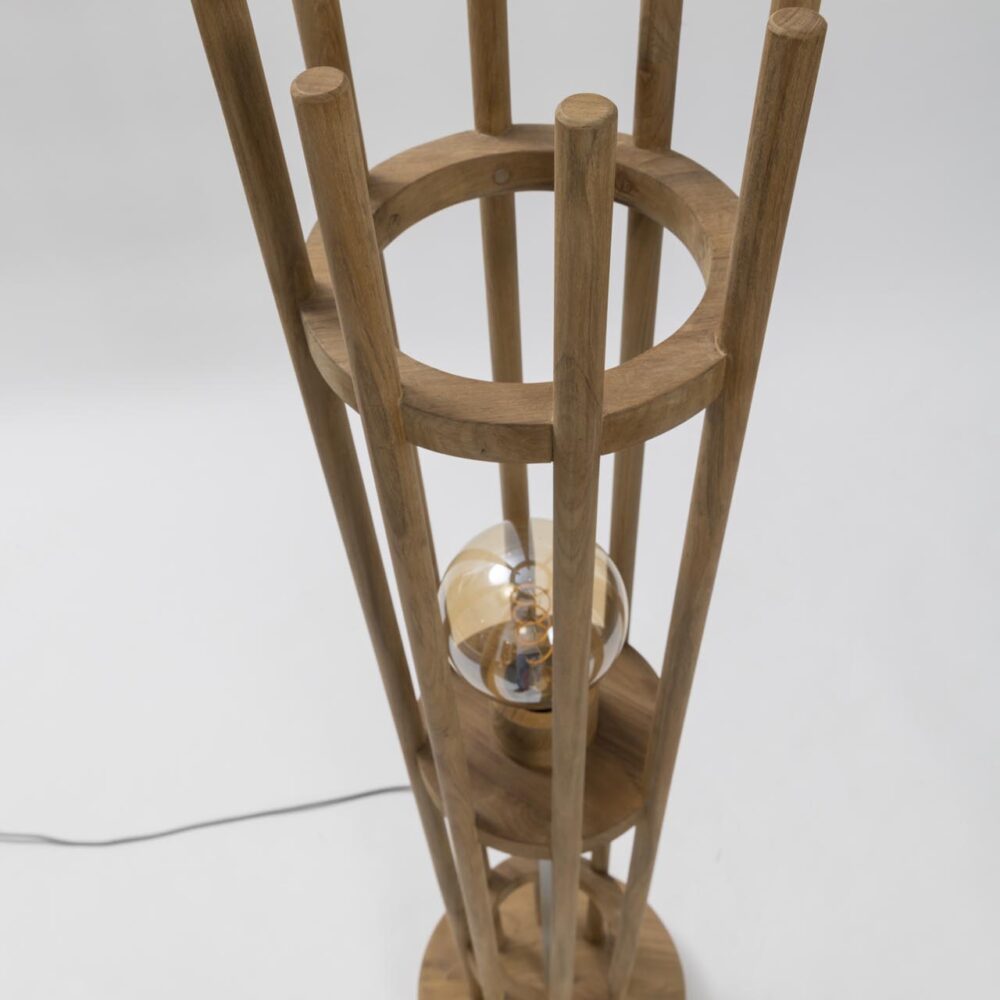 spindle wooden floor lamp - detail