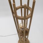 spindle wooden floor lamp - detail