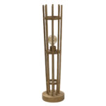 spindle floor lamp - teak