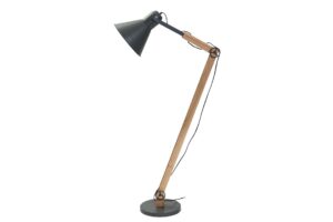 strand adjustable floor lamp - dark grey / wood
