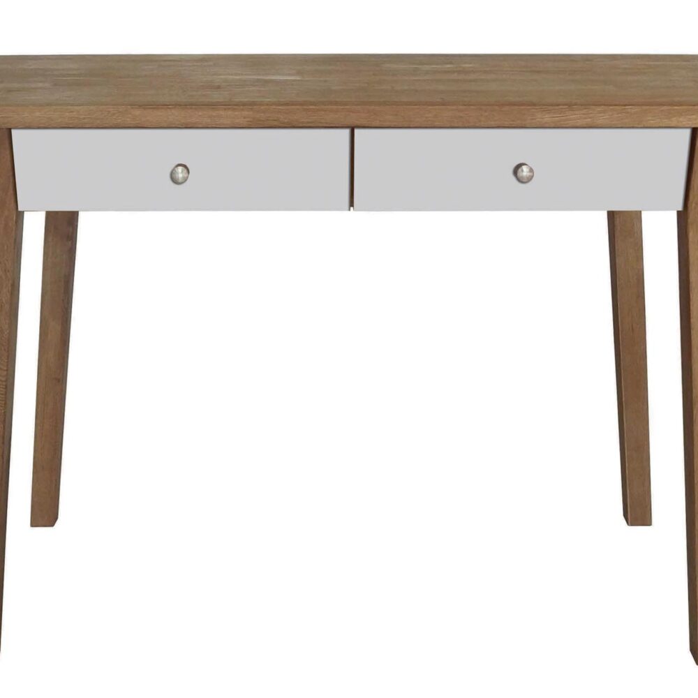 tenby desk / dressing table - natural / chalk - wooden with painted drawer fronts