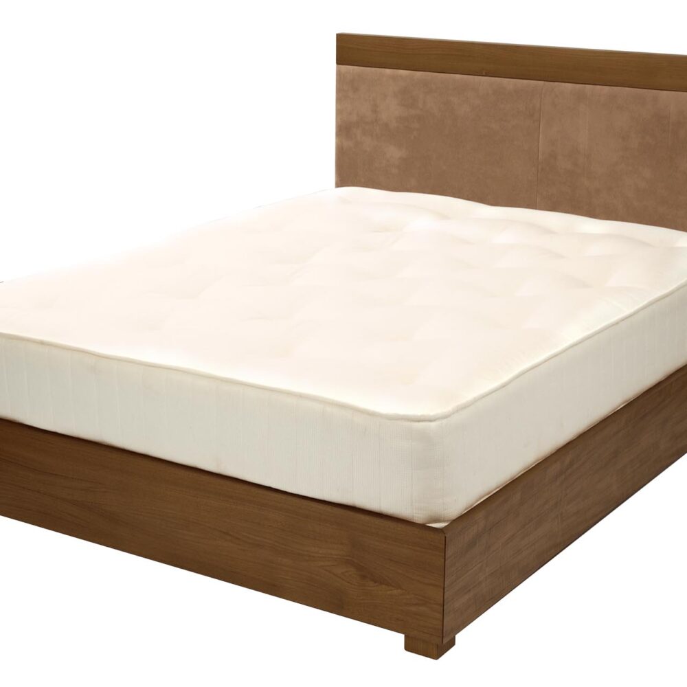 walter double bed - walnut / upholstered headboard