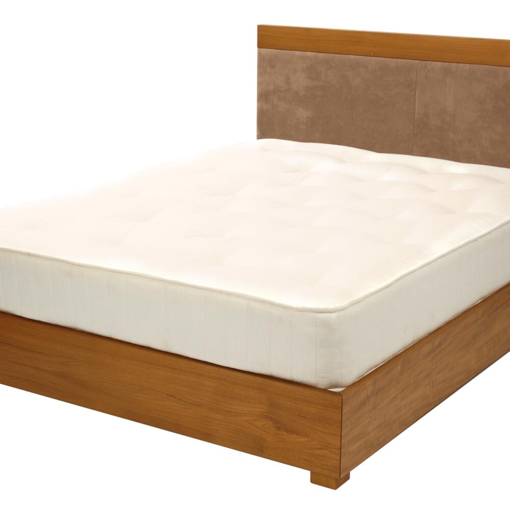 walter kingsize bed - teak / upholstered headboard