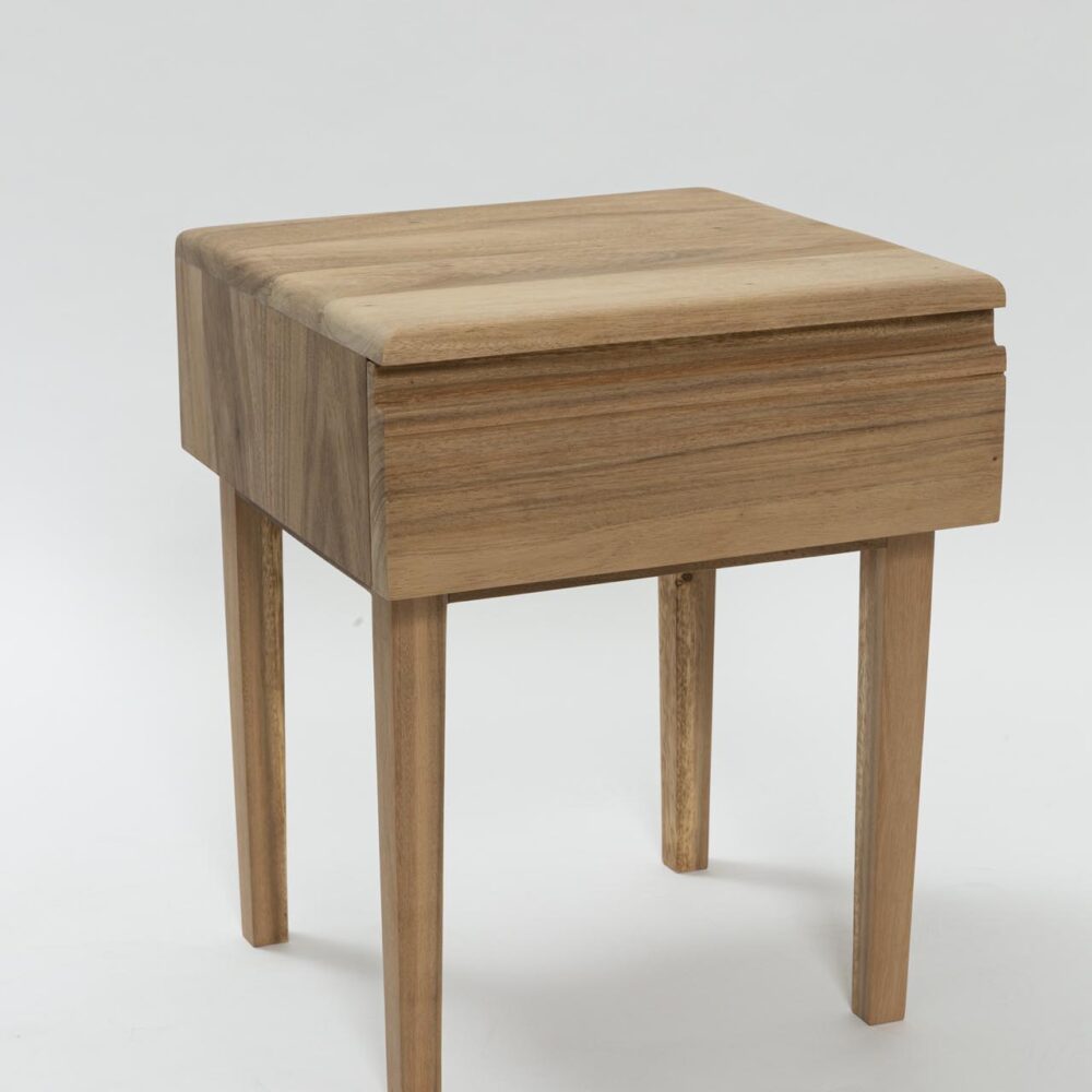 ark wooden bedside table - natural finish