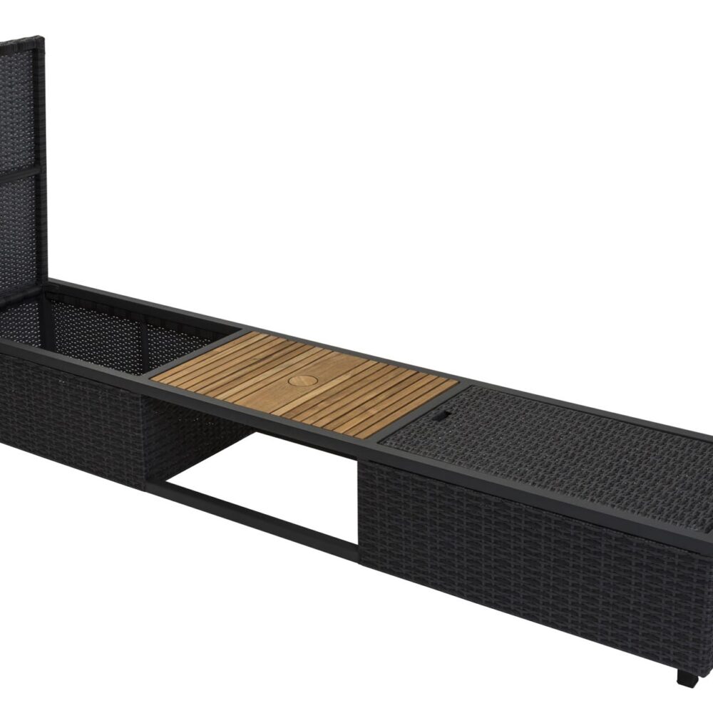 atlantic centre table - slate/teak - showing one of the open sections