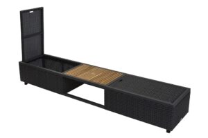atlantic centre table - slate/teak - showing one of the open sections
