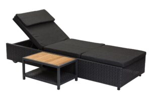 atlantic sunbed with pads and side table - slate