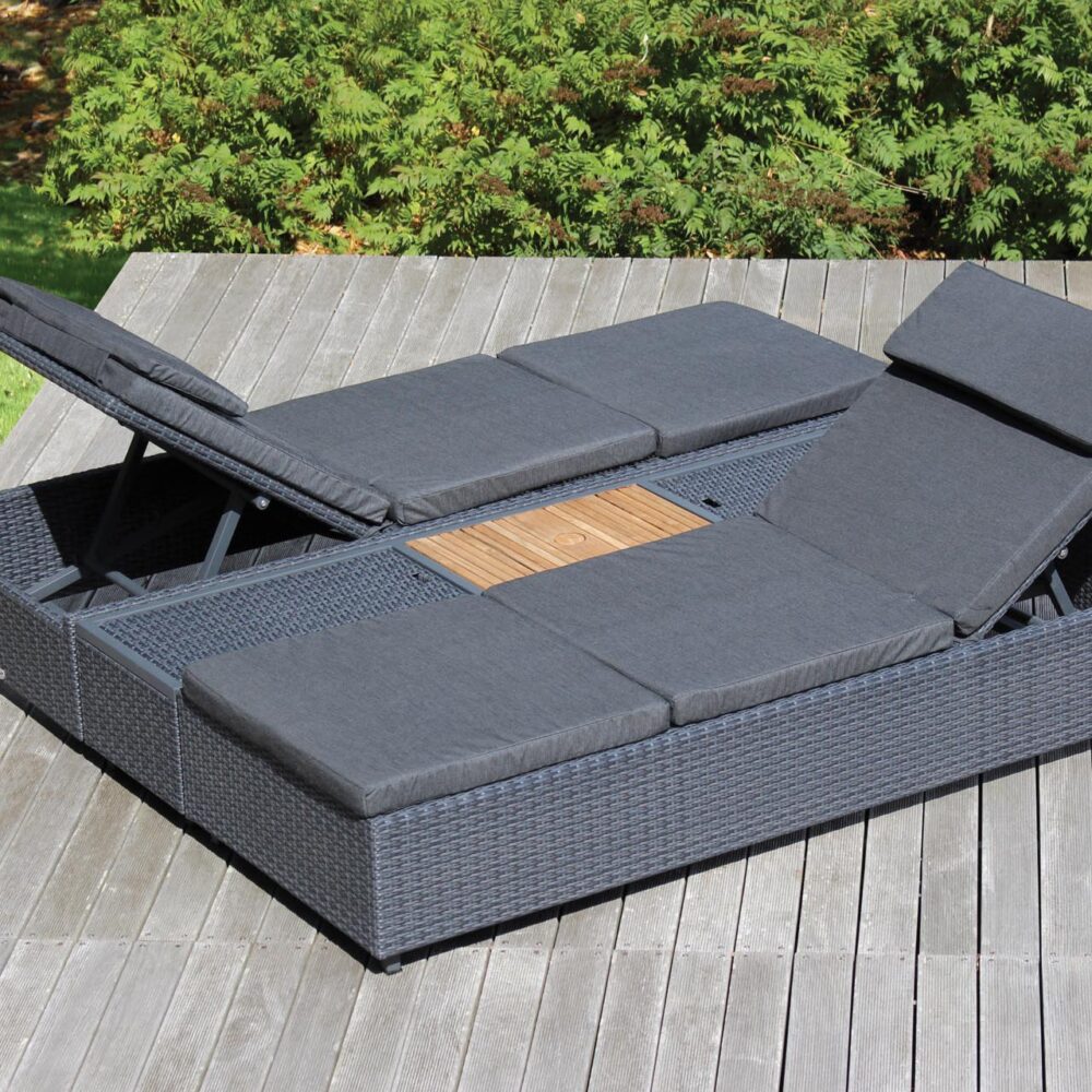 atlantic sunbeds, pads and centre table - slate